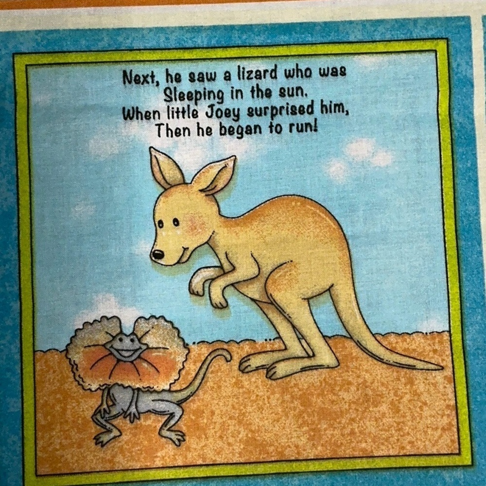 Colorful Animal Story Fabric Panel HOP by Marie Cole - Picture 6 of 11